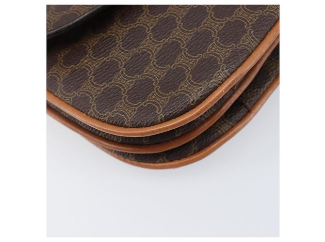 Céline Borsa a tracolla CELINE Macadam PVC Pelle Marrone Tono Oro Auth 201403A - vista 13