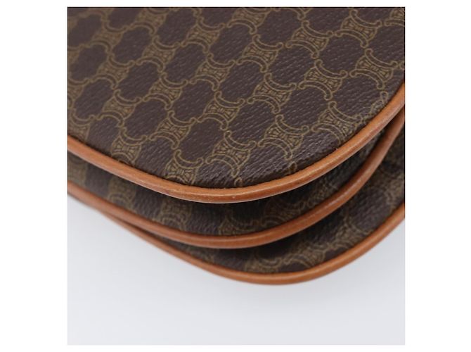 Céline Borsa a tracolla CELINE Macadam PVC Pelle Marrone Tono Oro Auth 201403A - vista 15