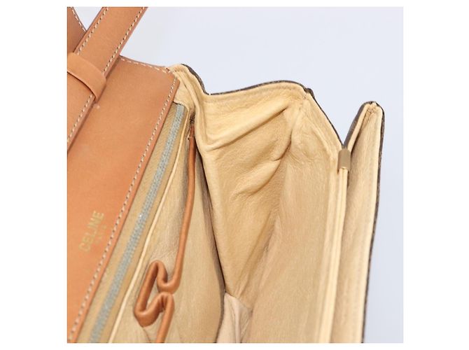 Céline Borsa a tracolla CELINE Macadam PVC Pelle Marrone Tono Oro Auth 201403A - vista 20