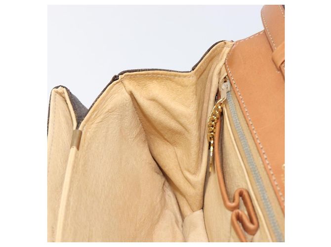 Céline Borsa a tracolla CELINE Macadam PVC Pelle Marrone Tono Oro Auth 201403A - vista 21