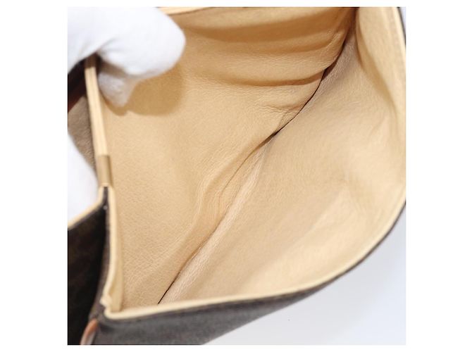 Céline Borsa a tracolla CELINE Macadam PVC Pelle Marrone Tono Oro Auth 201403A - vista 25