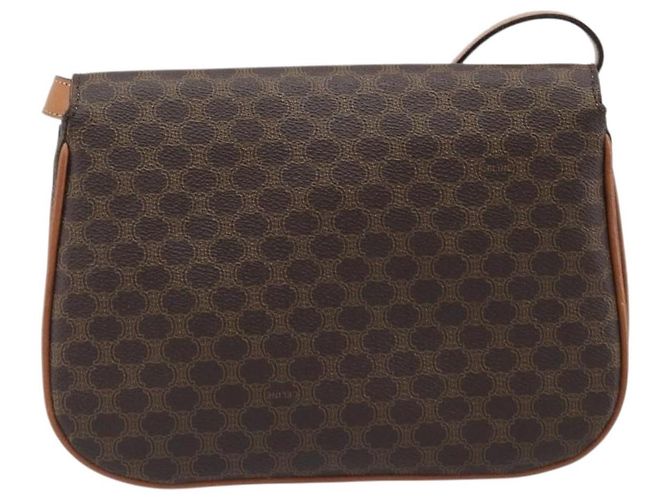 Céline Borsa a tracolla CELINE Macadam PVC Pelle Marrone Tono Oro Auth 201403A - vista 3