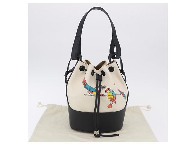 LOEWE Paula's Ibiza Collaboration Tasche Canvas 2way Ivory Silver Auth 202301M Silber Roh - Ansicht 12