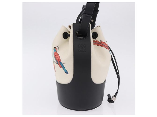LOEWE Paula's Ibiza Collaboration Tasche Canvas 2way Ivory Silver Auth 202301M Silber Roh - Ansicht 4