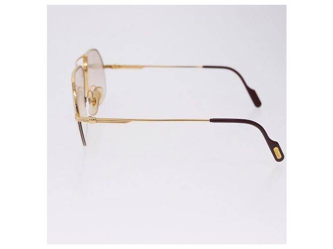 Gafas de sol CARTIER Trinity metal Gold Auth am12402M Dorado - vista 8