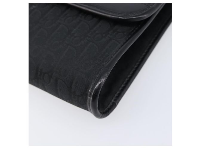 Borsa a tracolla con catena Christian Dior Trotter Canvas Nero Oro Auth 203456 D'oro - vista 10