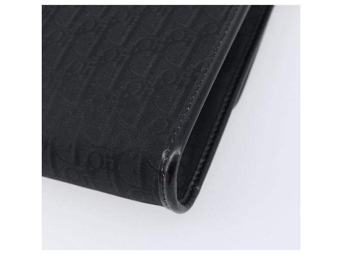 Borsa a tracolla con catena Christian Dior Trotter Canvas Nero Oro Auth 203456 D'oro - vista 12