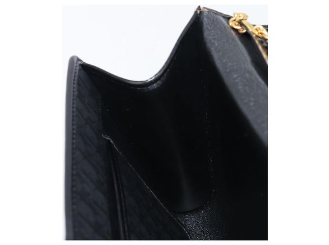 Borsa a tracolla con catena Christian Dior Trotter Canvas Nero Oro Auth 203456 D'oro - vista 22
