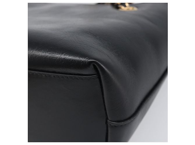 Borsa a tracolla con catena VERSACE in pelle nera e oro Auth 200693V Nero D'oro - vista 12