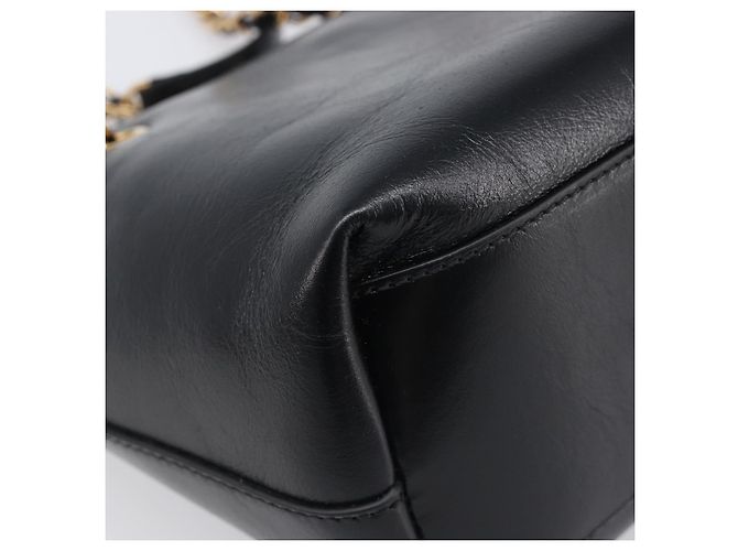 Borsa a tracolla con catena VERSACE in pelle nera e oro Auth 200693V Nero D'oro - vista 13