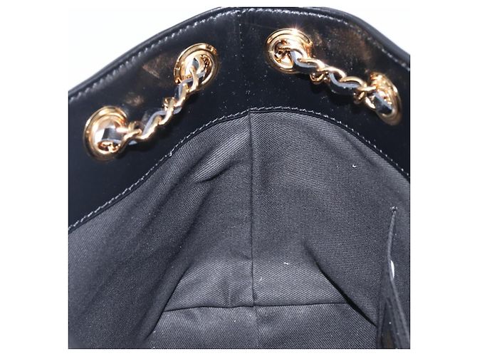 Borsa a tracolla con catena VERSACE in pelle nera e oro Auth 200693V Nero D'oro - vista 19