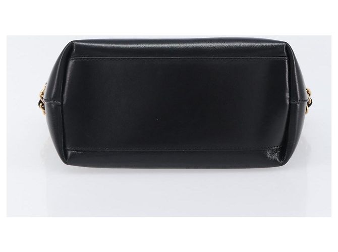 Borsa a tracolla con catena VERSACE in pelle nera e oro Auth 200693V Nero D'oro - vista 9