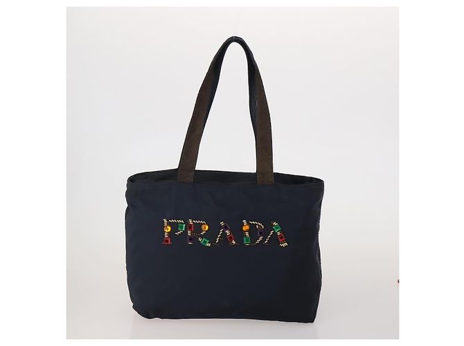 Borsa Tote PRADA Borsa a Tracolla Nylon 4 Set Navy Pink Auth ti4037 Rosa Blu navy - vista 2