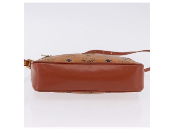 Borsa a tracolla MCM Vicetos PVC Pelle Marrone Tono Oro Auth 203589 - vista 11