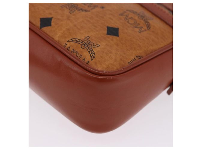 Borsa a tracolla MCM Vicetos PVC Pelle Marrone Tono Oro Auth 203589 - vista 13