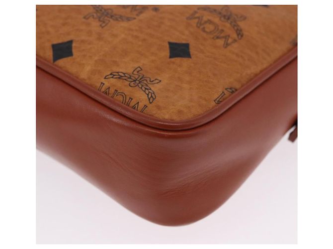 Borsa a tracolla MCM Vicetos PVC Pelle Marrone Tono Oro Auth 203589 - vista 15