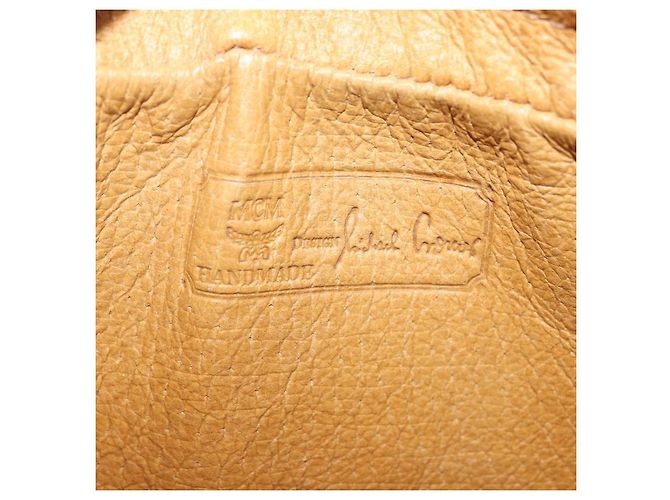 Borsa a tracolla MCM Vicetos PVC Pelle Marrone Tono Oro Auth 203589 - vista 19
