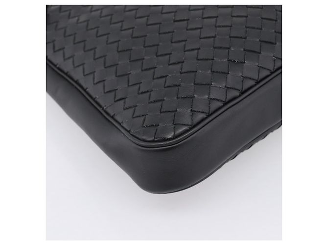 Borsa a tracolla BOTTEGA VENETA INTRECCIATO in pelle nera argento Auth mr2878V Nero - vista 11