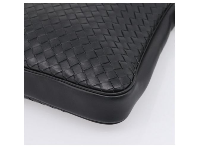 Borsa a tracolla BOTTEGA VENETA INTRECCIATO in pelle nera argento Auth mr2878V Nero - vista 12