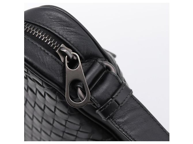 Borsa a tracolla BOTTEGA VENETA INTRECCIATO in pelle nera argento Auth mr2878V Nero - vista 14