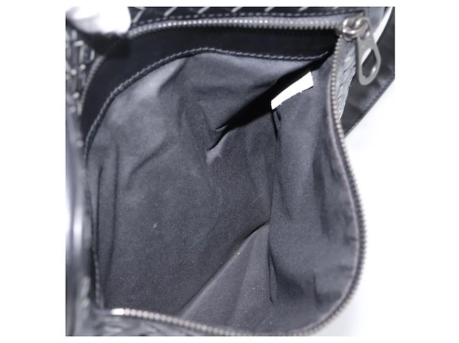 Borsa a tracolla BOTTEGA VENETA INTRECCIATO in pelle nera argento Auth mr2878V Nero - vista 19