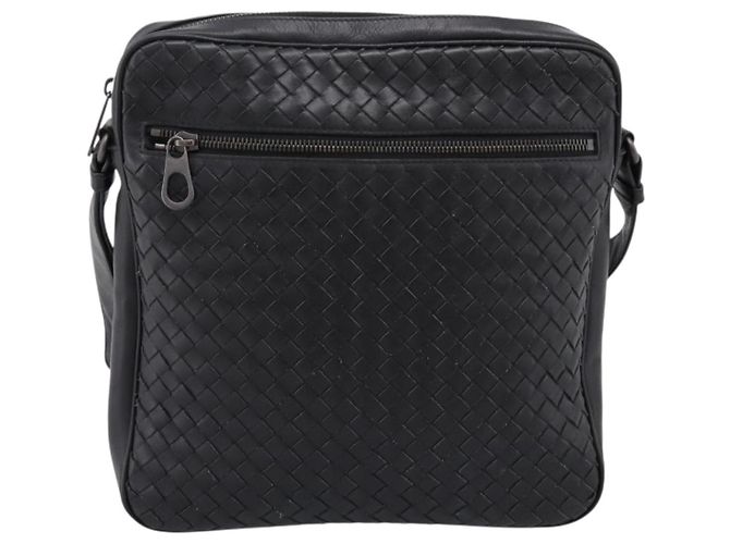 Borsa a tracolla BOTTEGA VENETA INTRECCIATO in pelle nera argento Auth mr2878V Nero - vista 2