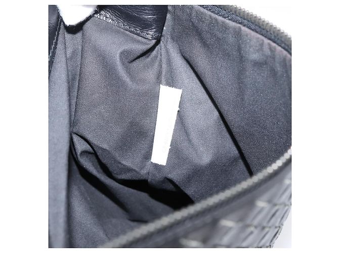 Borsa a tracolla BOTTEGA VENETA INTRECCIATO in pelle nera argento Auth mr2878V Nero - vista 20