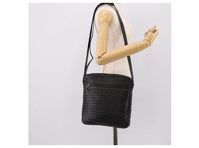 Borsa a tracolla BOTTEGA VENETA INTRECCIATO in pelle nera argento Auth mr2878V Nero - vista 21