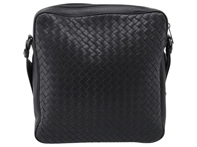 Borsa a tracolla BOTTEGA VENETA INTRECCIATO in pelle nera argento Auth mr2878V Nero - vista 3