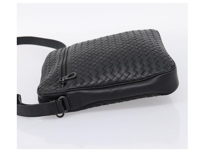 Borsa a tracolla BOTTEGA VENETA INTRECCIATO in pelle nera argento Auth mr2878V Nero - vista 4
