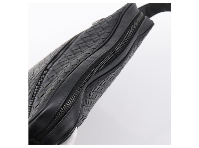 Borsa a tracolla BOTTEGA VENETA INTRECCIATO in pelle nera argento Auth mr2878V Nero - vista 6