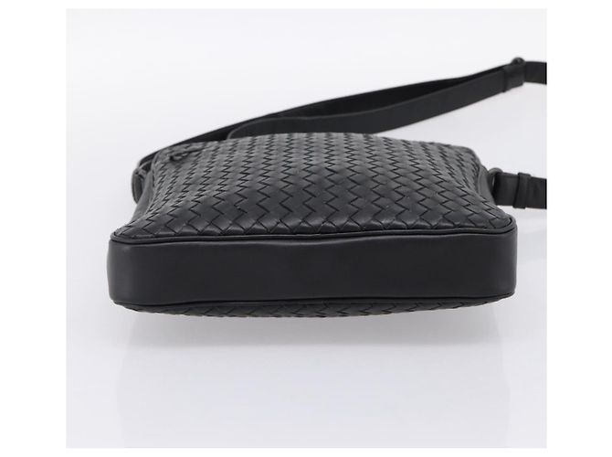 Borsa a tracolla BOTTEGA VENETA INTRECCIATO in pelle nera argento Auth mr2878V Nero - vista 9