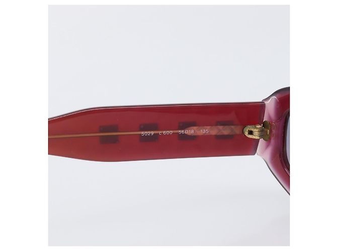 Occhiali da sole CHANEL Plastica Rosso Tono Oro CC Auth ka6179 - vista 12
