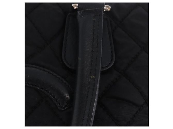 Borsa Tote CHANEL Paris New York Line Matelasse Nylon Nero Argento CC Auth 203206A - vista 10