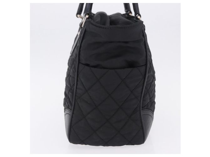 Borsa Tote CHANEL Paris New York Line Matelasse Nylon Nero Argento CC Auth 203206A - vista 6