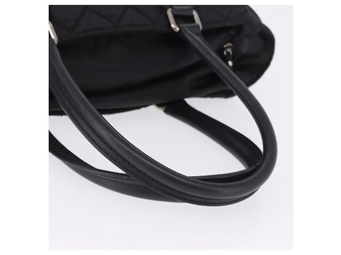 Borsa Tote CHANEL Paris New York Line Matelasse Nylon Nero Argento CC Auth 203206A - vista 8