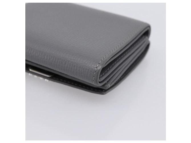 LOEWE Anagram Trifold Wallet Leather Gray Silver Auth 203094A Brown Silvery - view 15