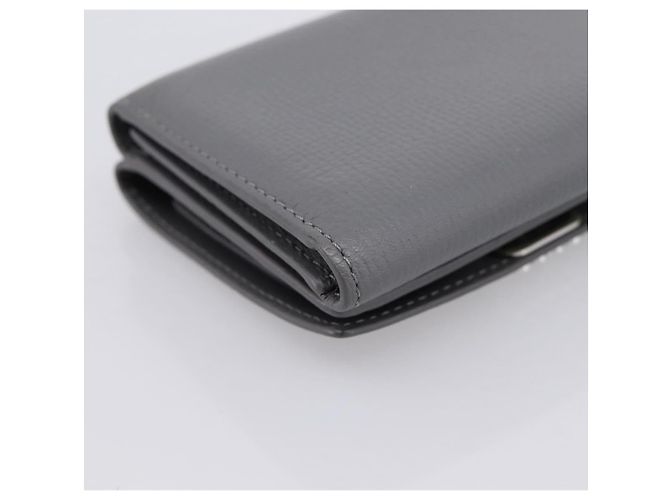LOEWE Anagram Trifold Wallet Leather Gray Silver Auth 203094A Brown Silvery - view 16