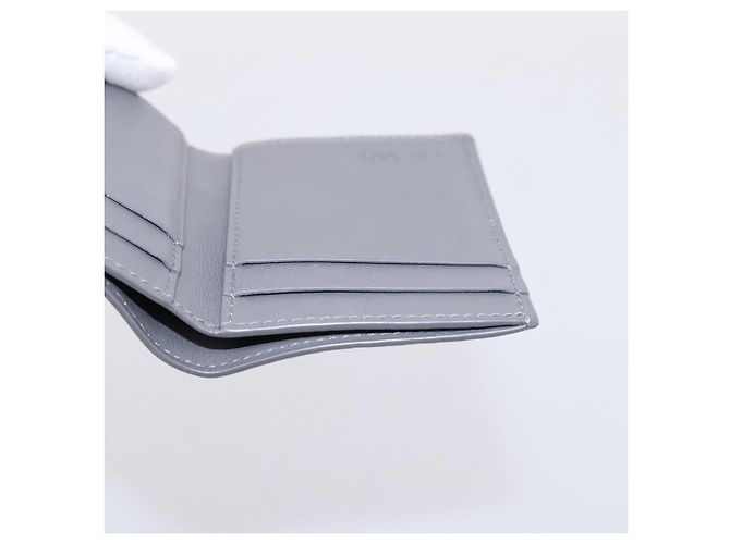 LOEWE Anagram Trifold Wallet Leather Gray Silver Auth 203094A Brown Silvery - view 18