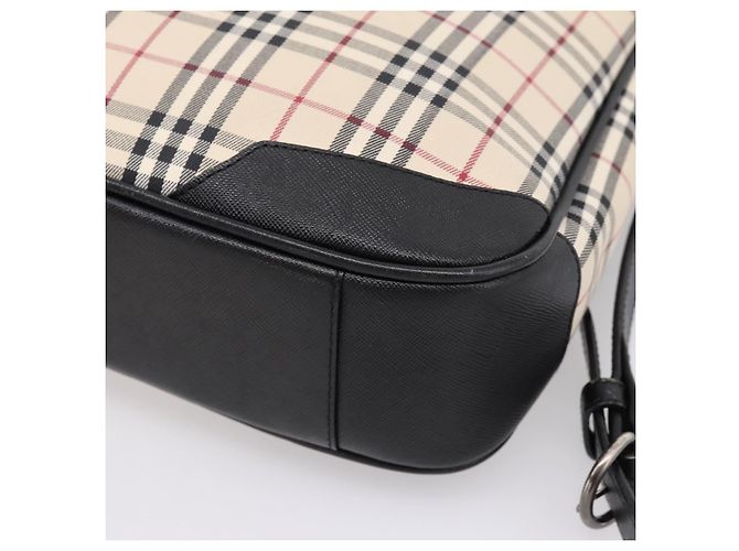 Borsa a tracolla BURBERRY Nova Check Canvas Beige Silver Auth ka6064 Argento - vista 12