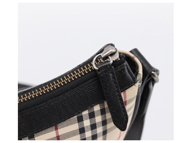 Borsa a tracolla BURBERRY Nova Check Canvas Beige Silver Auth ka6064 Argento - vista 14