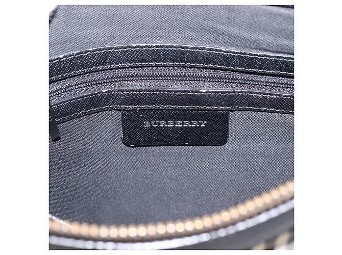 Borsa a tracolla BURBERRY Nova Check Canvas Beige Silver Auth ka6064 Argento - vista 15