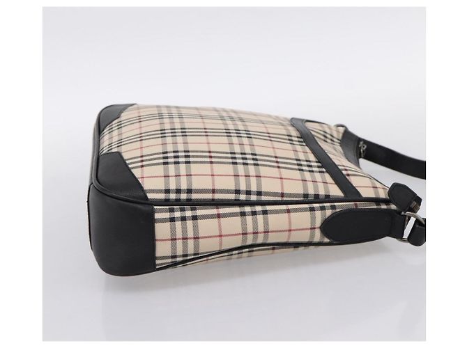 Borsa a tracolla BURBERRY Nova Check Canvas Beige Silver Auth ka6064 Argento - vista 5