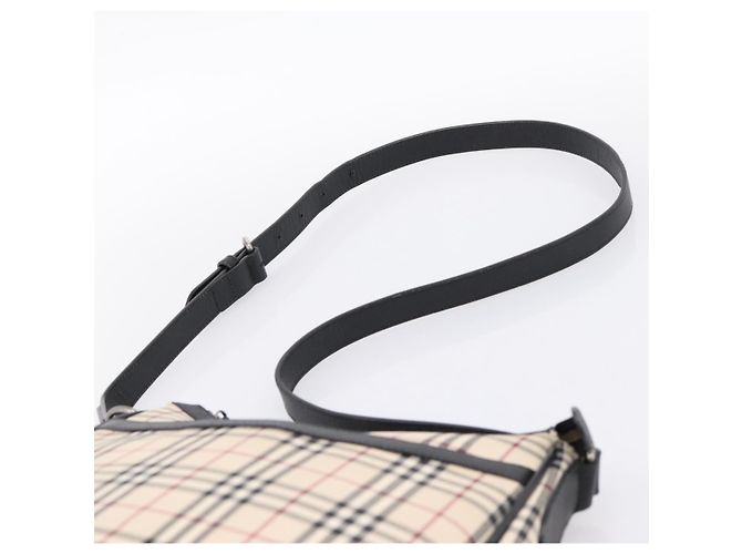 Borsa a tracolla BURBERRY Nova Check Canvas Beige Silver Auth ka6064 Argento - vista 8
