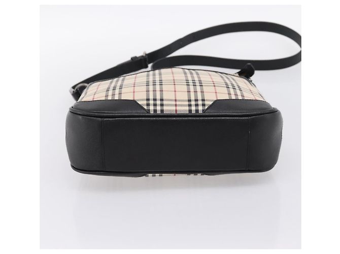 Borsa a tracolla BURBERRY Nova Check Canvas Beige Silver Auth ka6064 Argento - vista 9