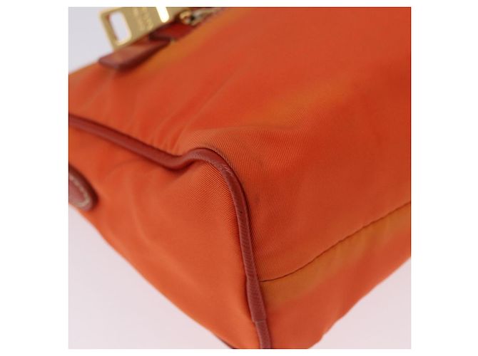 Borsa a tracolla PRADA Nylon Orange Gold Auth 202922A D'oro Arancione - vista 11