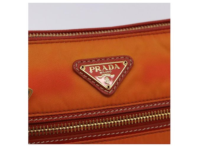 Borsa a tracolla PRADA Nylon Orange Gold Auth 202922A D'oro Arancione - vista 15