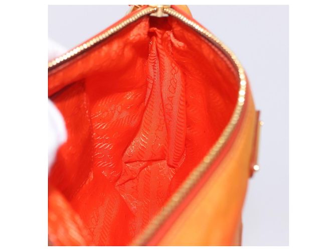 Borsa a tracolla PRADA Nylon Orange Gold Auth 202922A D'oro Arancione - vista 20