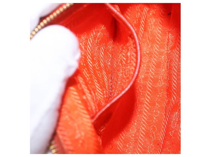 Borsa a tracolla PRADA Nylon Orange Gold Auth 202922A D'oro Arancione - vista 22
