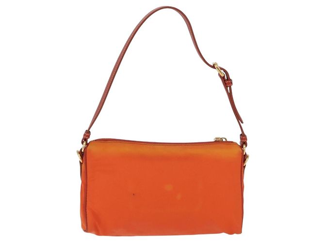 Borsa a tracolla PRADA Nylon Orange Gold Auth 202922A D'oro Arancione - vista 3